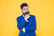 © be free - Taste of success. Confident businessman handsome bearded man in formal suit. Because you worth it. Successful handsome hipster top manager. Barbershop and fashion stylist. Handsome guy concept