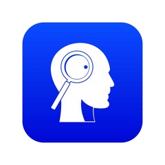 Poster - Magnifying glass in head icon digital blue for any design isolated on white vector illustration