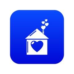 Sticker - Mother house icon blue vector isolated on white background