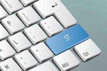 ST written on the keyboard button