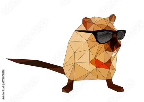多角形で出来たサングラスをかけたネズミ Buy This Stock