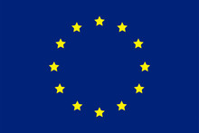 European Flag. Union Of Europe Symbol. Blue Flag With Circle Stars. Official Europe Sign.