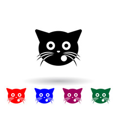 Naklejka na meble blimey cat multi color icon. Elements of cat smile set. Simple icon for websites, web design, mobile app, info graphics