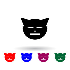 hmmm yes cat multi color icon. Elements of cat smile set. Simple icon for websites, web design, mobile app, info graphics