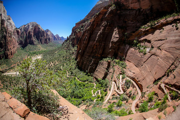 Hiring up Angels Landing in Zion National Park, Utah.