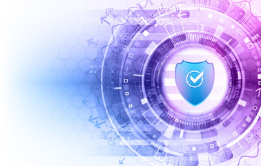 Fototapete - Cybersecurity for business and internet project. Vector illustration of a data security services. Data protection, privacy, and internet security concept.