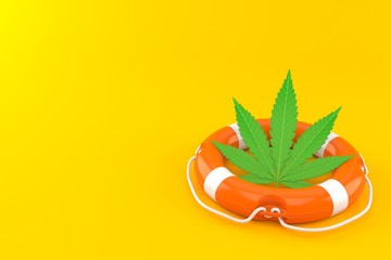 Sticker - Cannabis leaf inside life buoy