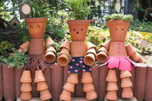 Flower Pot Head Made Of Ceramic. Designer Flower Pots