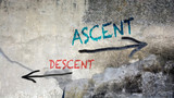 Fototapeta Młodzieżowe - Wall Graffiti Ascent versus Descent