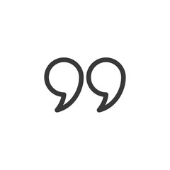 Poster - Quote icon outline style template black color editable. Quote symbol outline style vector sign isolated on white background. Simple logo vector illustration for graphic and web design.