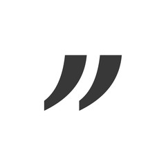Aufkleber - Quote icon flat style template black color editable. Quote symbol Flat vector sign isolated on white background. Simple logo vector illustration for graphic and web design.