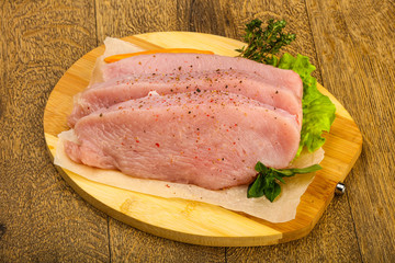 Raw turkey steak