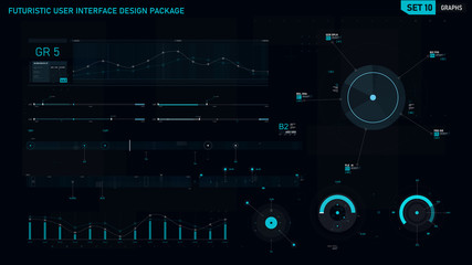 Futuristic user interface design element set 10