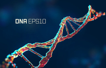 dna molecule vector illustration. Genetic science abstract background. Gene design