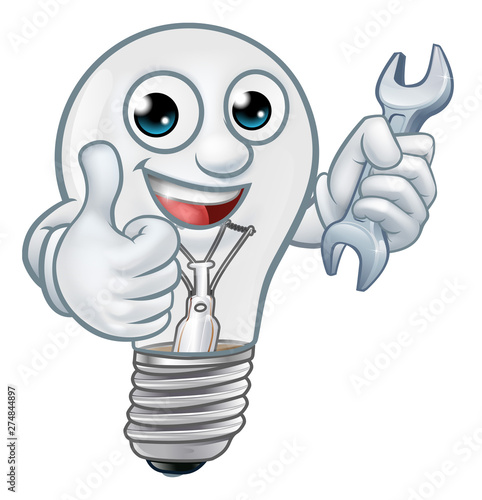 A light bulb cartoon charac...