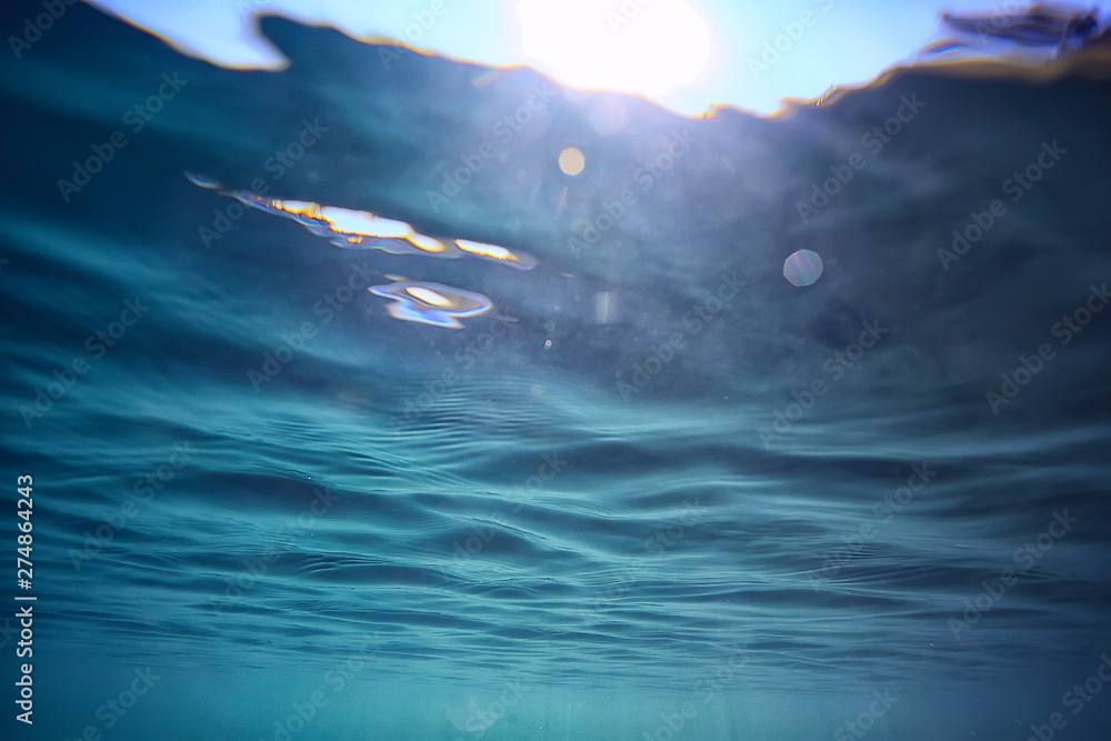 ocean water blue background underwater rays sun / abstract blue ...