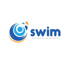 Pools and Swim Logo Vector