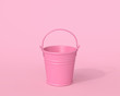 © ptasha - Empty pink bucket on pink background. Minimal concept.