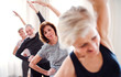 © Halfpoint - Group of senior people doing exercise in community center club.