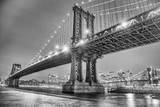Fototapeta Mosty linowy / wiszący - Bridges of New York City at night