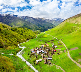 Wall Mural - Murkmeli village in Upper Svaneti, Georgia