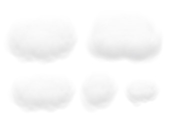 Realistic white cloud vectors isolated on white background, Fluffy cubes like white cotton wool