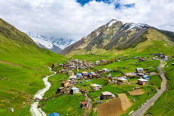 Poster - Ushguli village in Upper Svaneti, Georgia