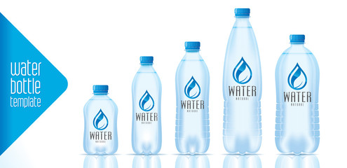 Wall Mural - Water bottle template and ready label design