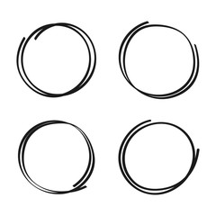 Wall Mural - Hand drawn circles sketch frame super set. Rounds scribble line circles. Vector illustrations