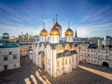 Assumption Cathedral Of The Moscow Kremlin In The Evening