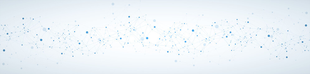 Leinwandbilder - Template for science and technology presentation. Plexus style background.