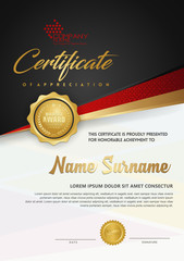 Wall Mural - Premium diploma luxury certificate template with futuristic and elegant pattern background