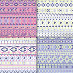 Wall Mural - Navajo, tribal ethnic motifs geometric patterns set.