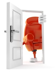 Poster - Armchair character standing close to open door