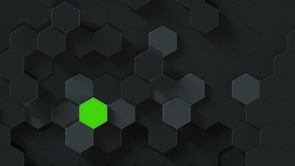 3d illustration of honeycomb carbon abstract background