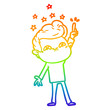 © lineartestpilot - rainbow gradient line drawing cartoon excited man