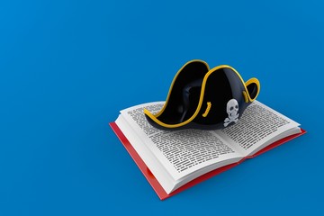 Wall Mural - Pirate hat on open book