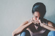 © TeTe Song - depression young female teenager having abused problem feeling suffering sitting alone in the dark room, Domestic violence, family problems, Stress, violence, The concept of depression and suicide..