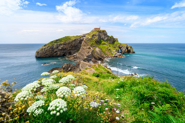 Wall Mural - gaztelugatxe island on sunny day, Spain