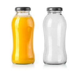 Poster - orange juice  and empty bottles