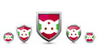 © 4luck - set of burundi country flag with metal shape shield badge