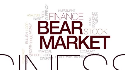 Wall Mural - Bear market animated word cloud. Kinetic typography.