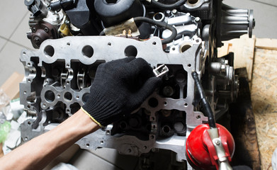 V8 car engine close-up