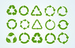 Big set of Recycle icon. Recycle Recycling symbol. Vector illustration. Isolated on white background.