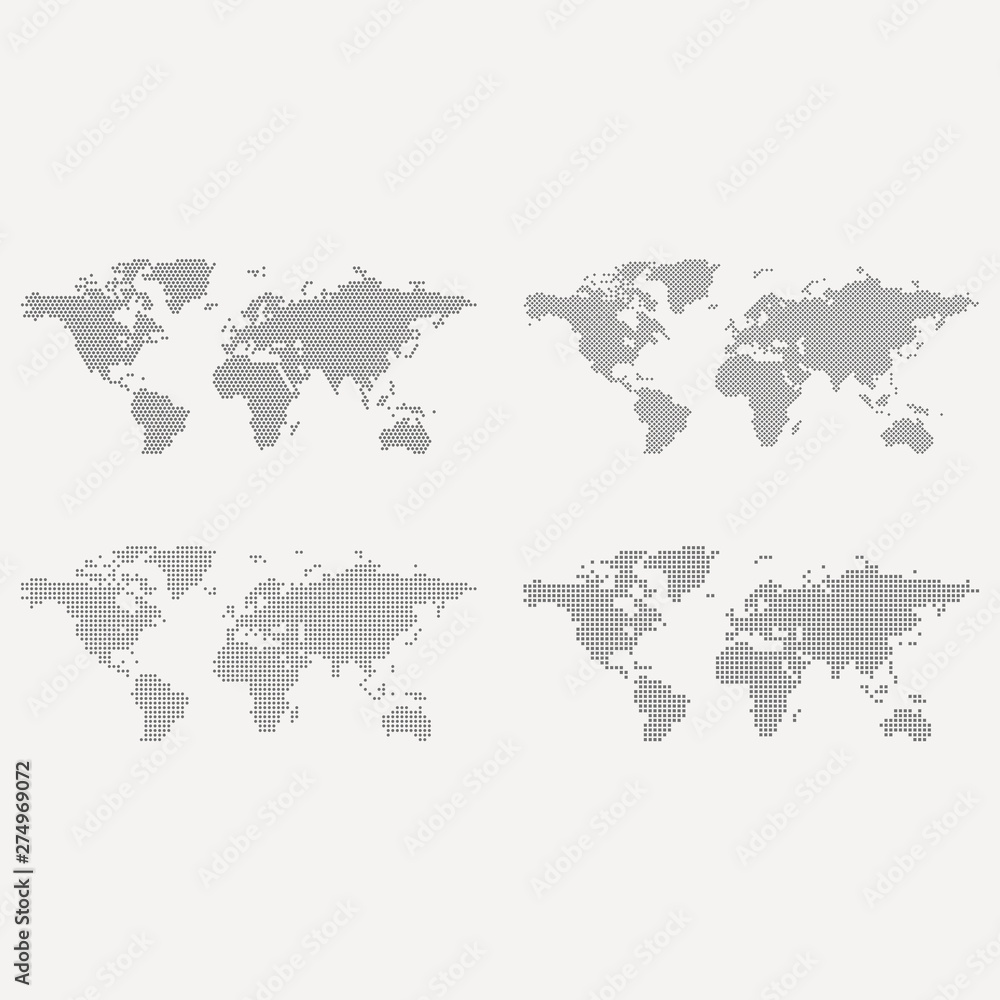 Vector de Stock World map vector, isolated on white background. Flat ...