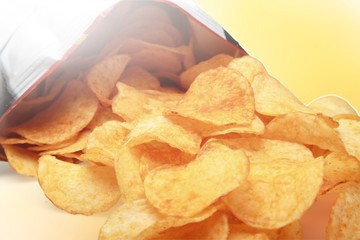 Wall Mural - Potato chips bag isolated on  background