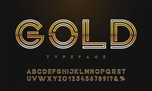 Vector Set Of Elite Gold Alphabet.