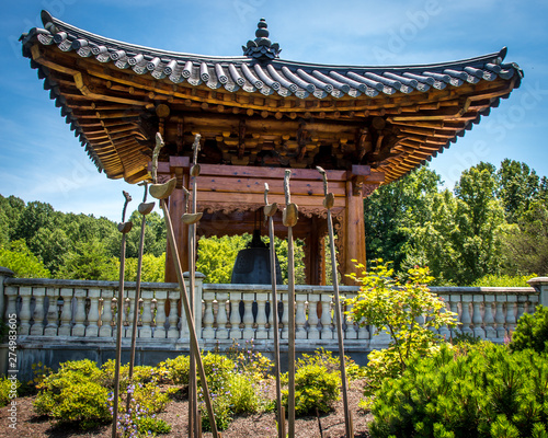 Korean Pagada And Temple Bells Architecture At The Meadowlark