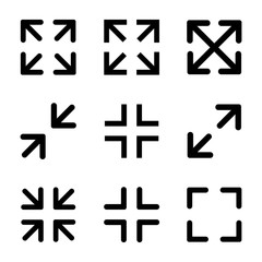 Full screen icons set. Vector