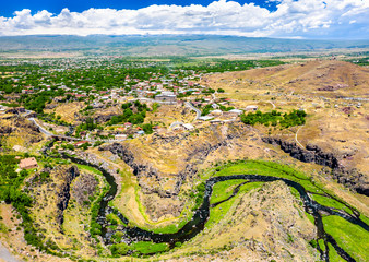 Canvas Print - Kasagh river canyon at Oshakan in Armenia